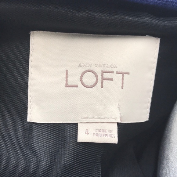 Ann Taylor LOFT black blue blazer jacket size 4 - Picture 7 of 7